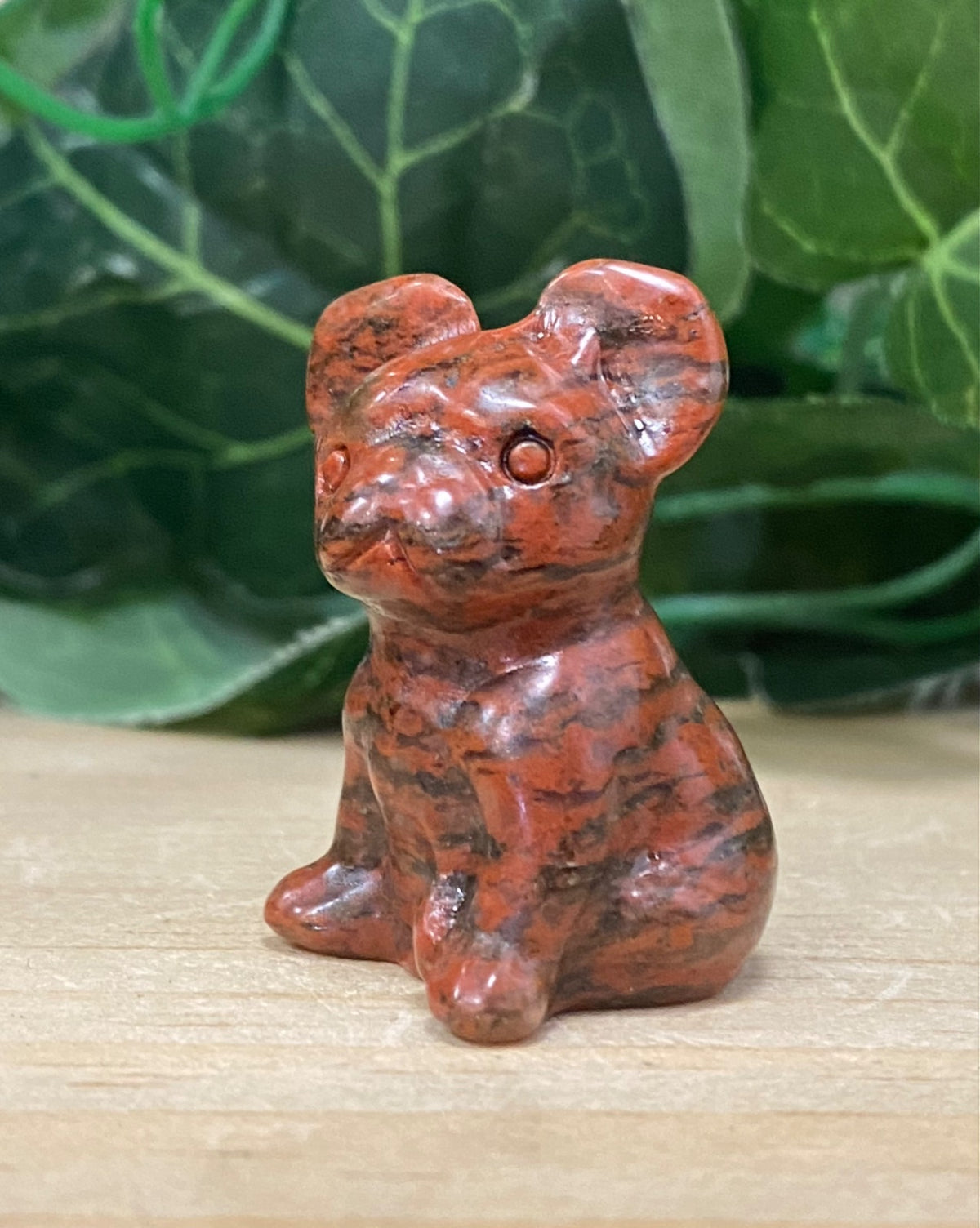 Red Obsidian French Bulldog Carving 3.5cm