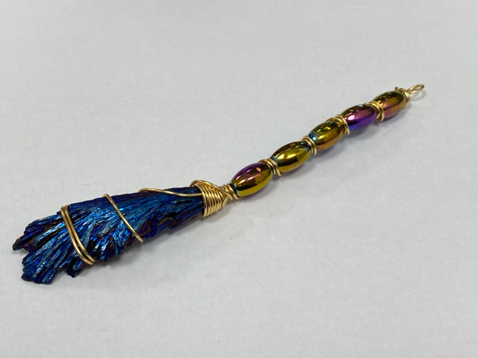 Electroplated Black Tourmaline Electro - Plated Broomstick -