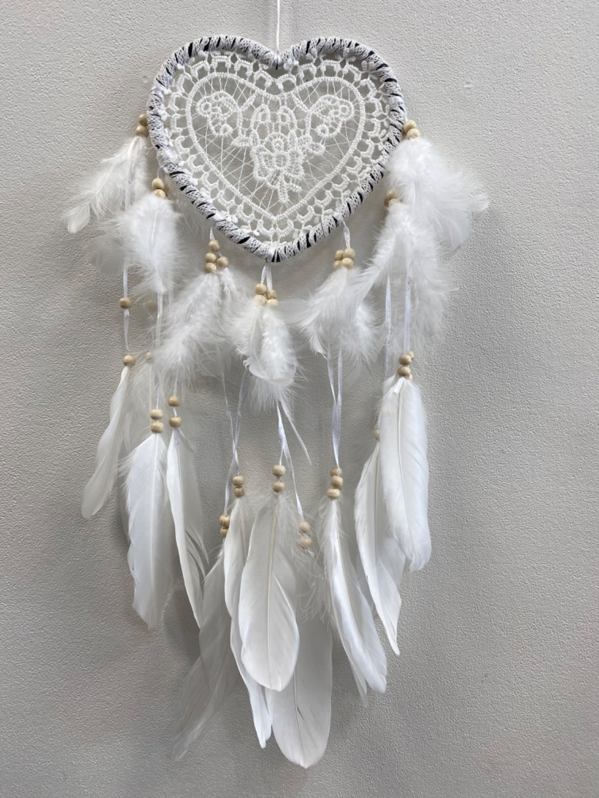 White Woven Heart Dreamcatcher