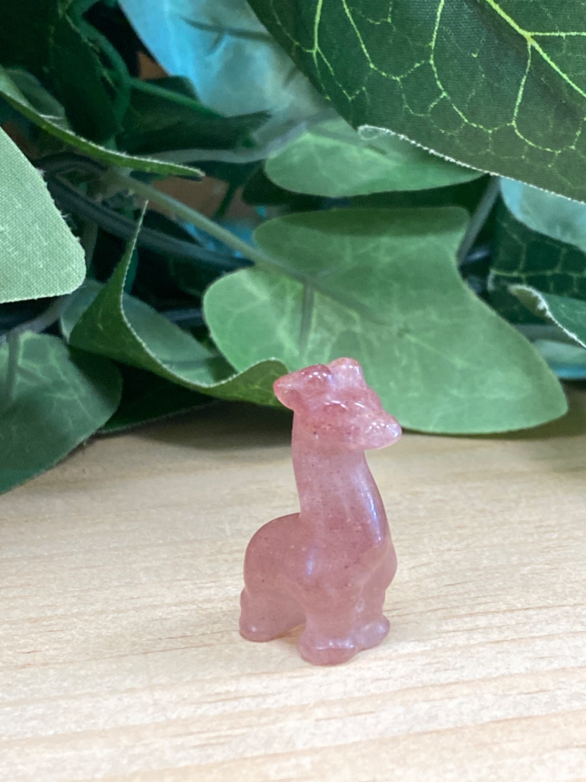 Strawberry Quartz Lama Carving