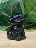 Obsidian Teddy Dog Carving 3.5cm