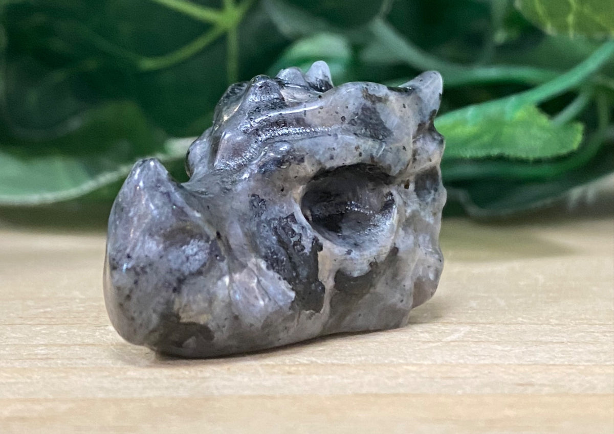 Larvikite Dragon Head Carving 3.5cm