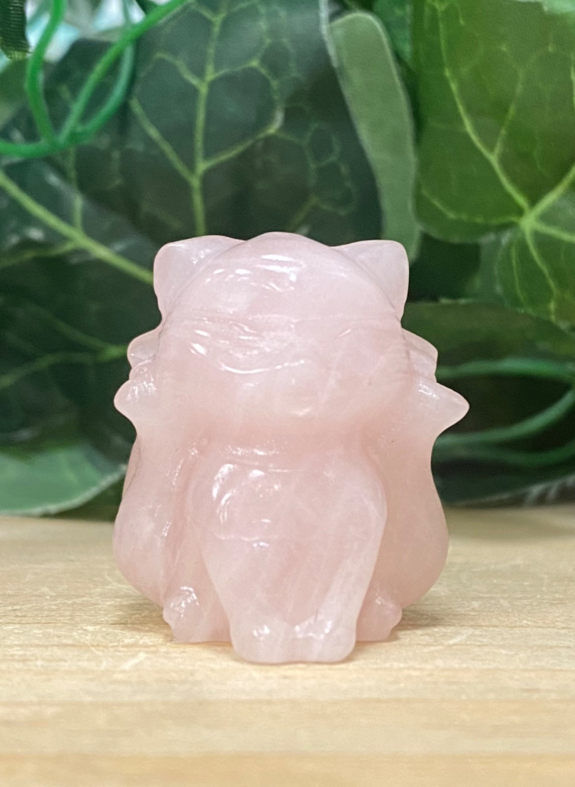 Rose Quartz Fox Carving 3cm