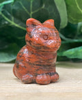 Red Obsidian Sitting Cat Carving 3cm