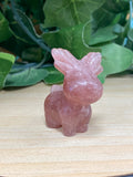 Strawberry Quartz Reindeer Carving