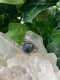 Labradorite Oval Ring - Size 7