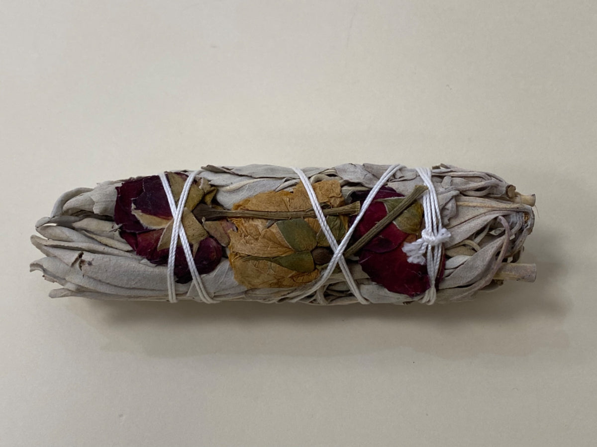 California White Sage and Rose Petal Bundle 4 inch