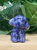 Lapis Lazuli Teddy Dog Carving 3.5cm