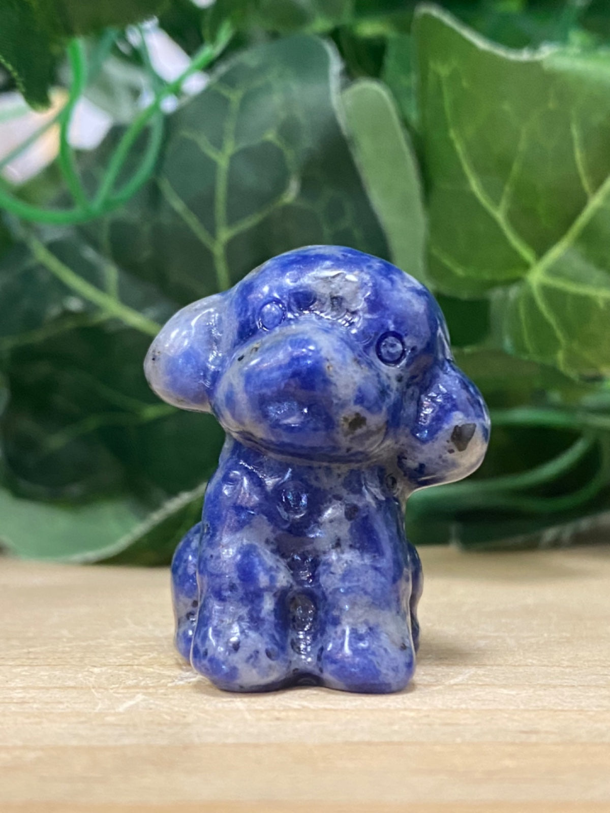 Lapis Lazuli Teddy Dog Carving 3.5cm