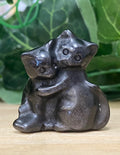 Cats Eye Obsidian Cuddling Cats Carving 3.5cm