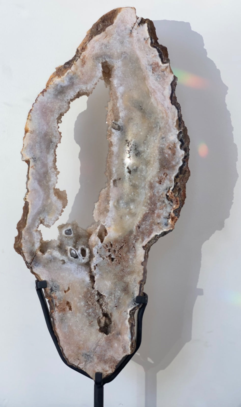 Raw Pink Amethyst Slab with Stand