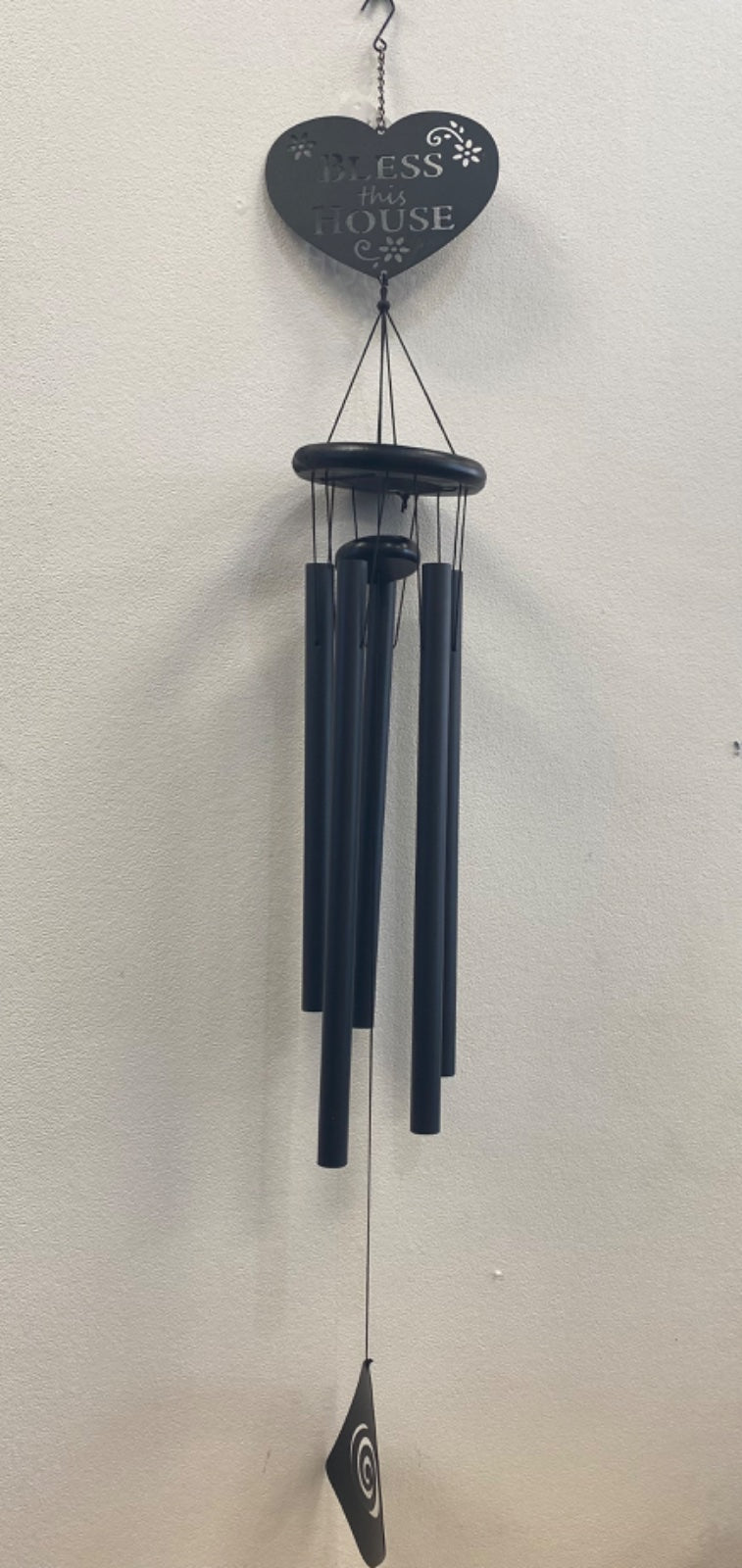 Bless This House Wind Chime 40inch Black