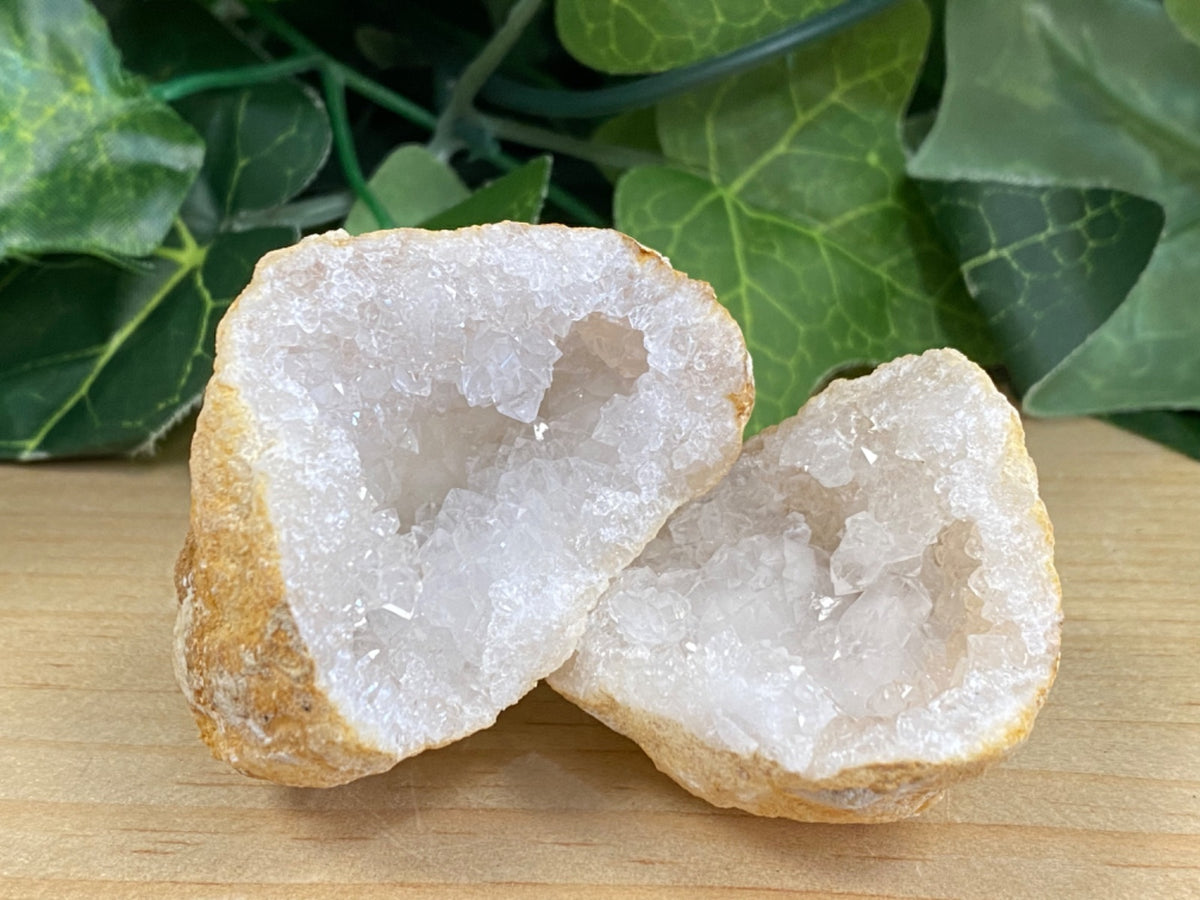 Natural Split White Geode Quartz Cluster