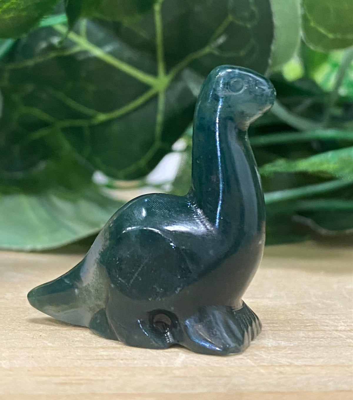 Moss Agate Dinosaur Carving 3.5cm