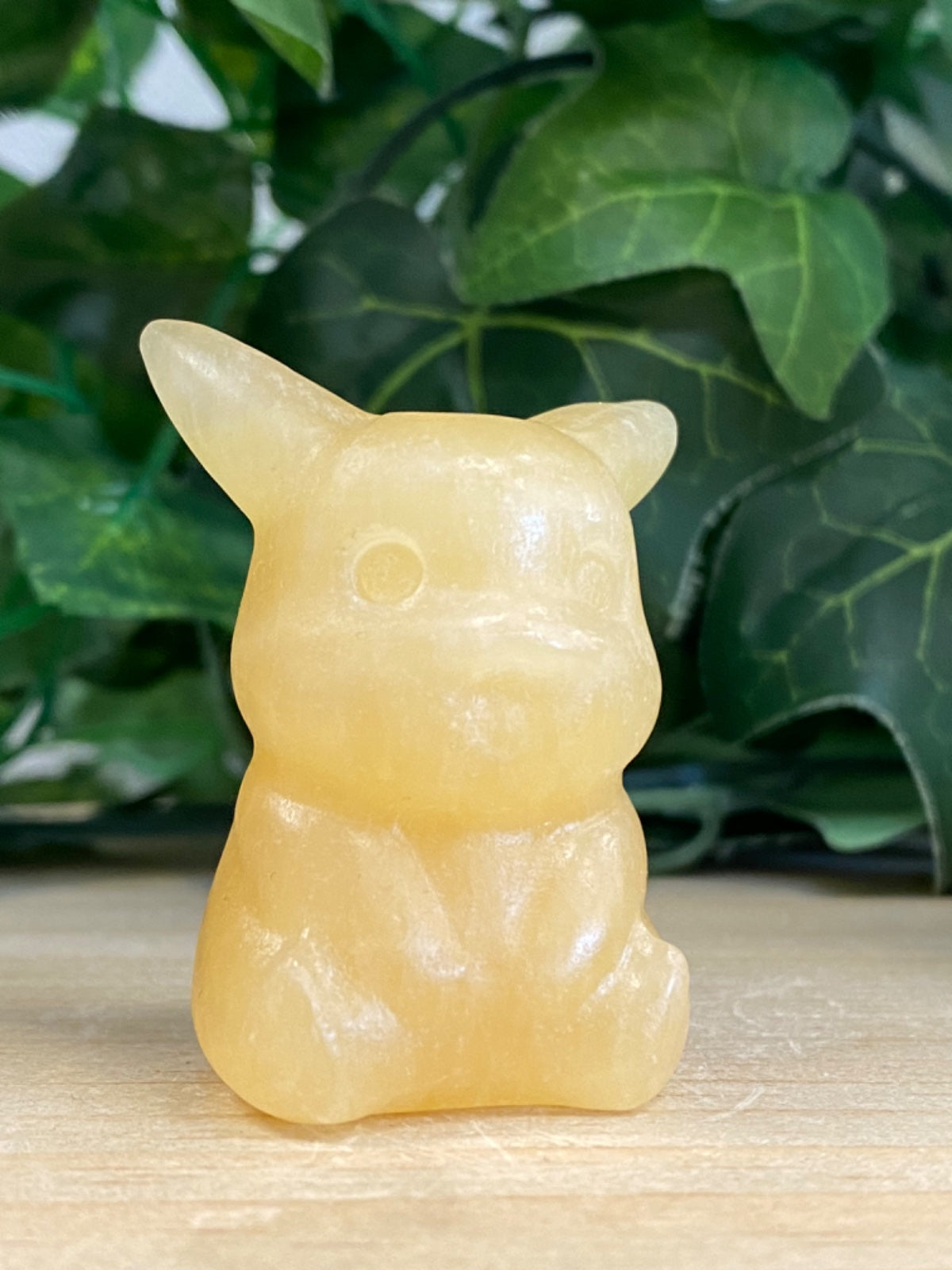 Orange Calcite Electric Mouse Carving
