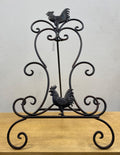 Metal Rooster Plate Stand 32cm