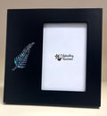 Pāua Shell Silver Fern Photo Frame Black Kiwiana