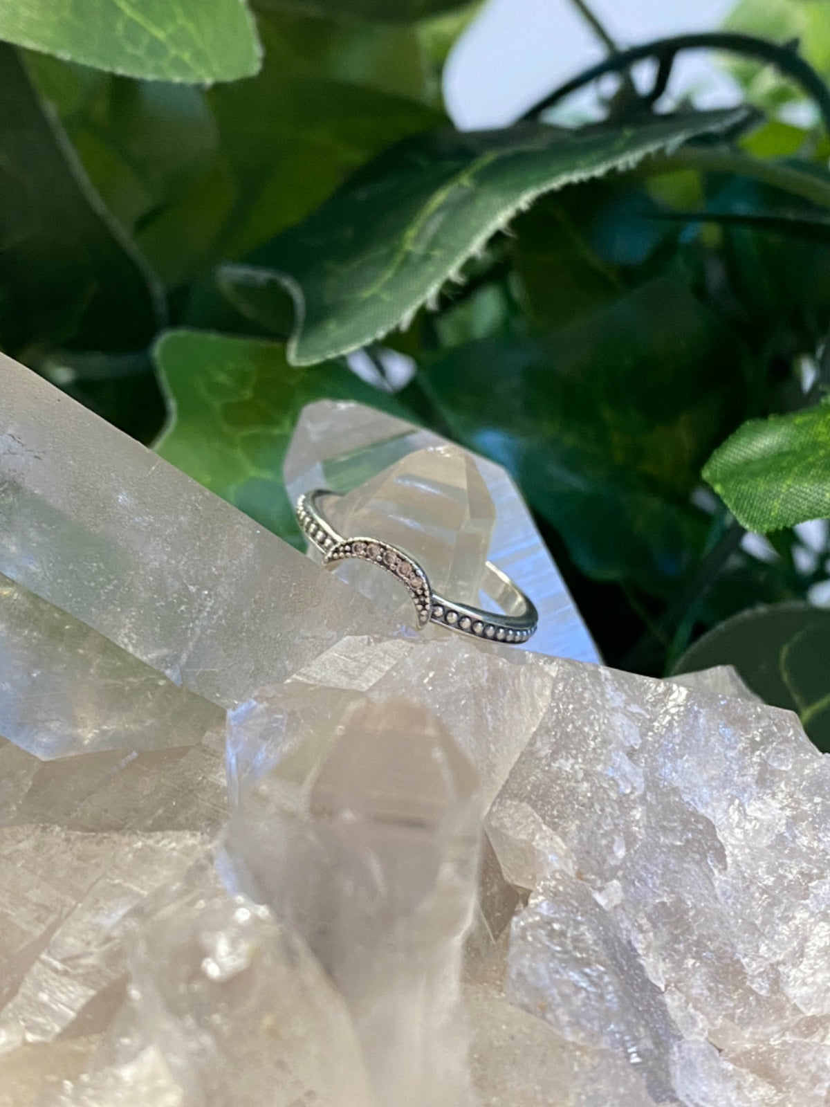 Cubic Zircon Moon Ring Size 9