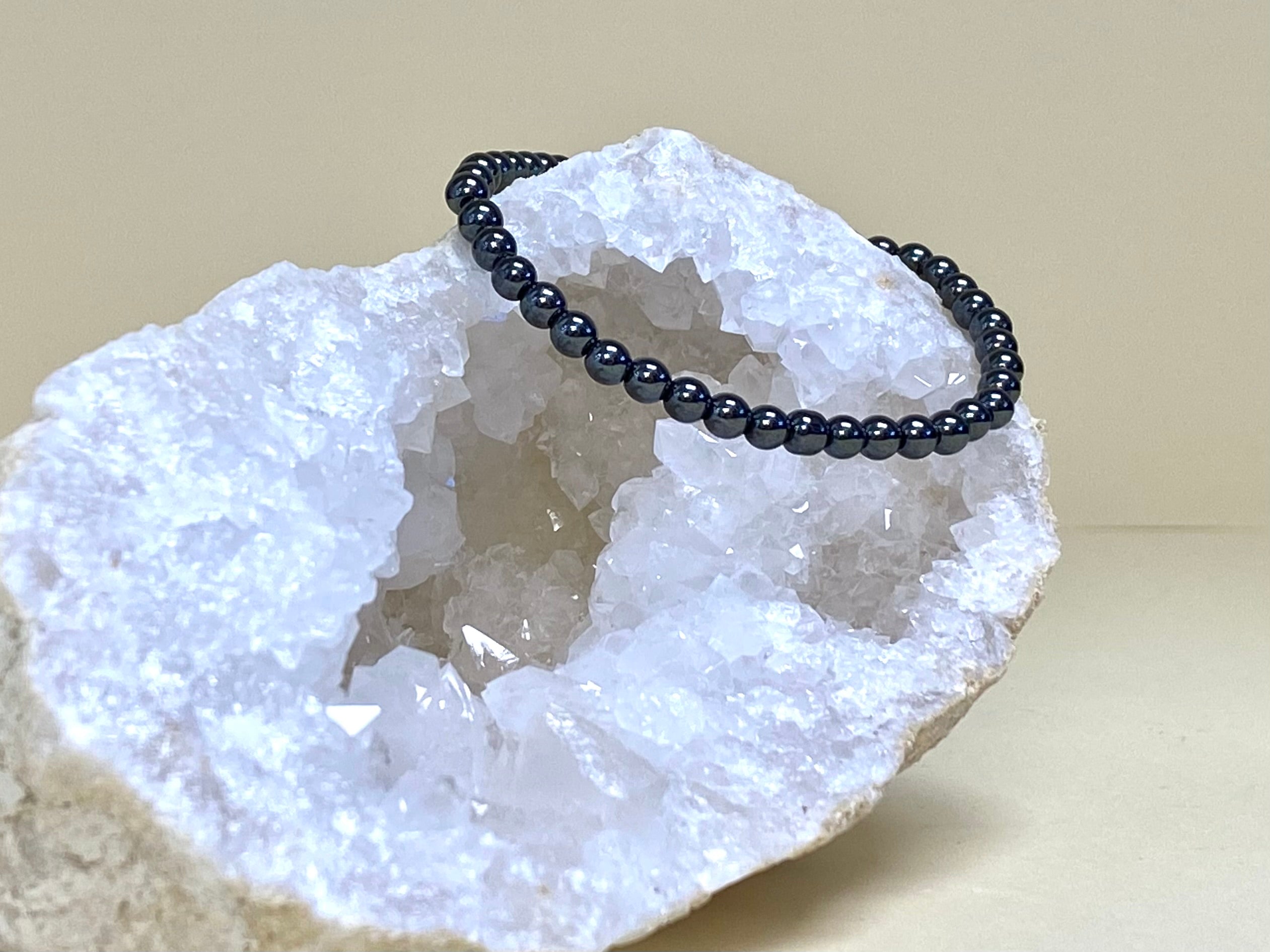 Hematite 4mm Bead Bracelet