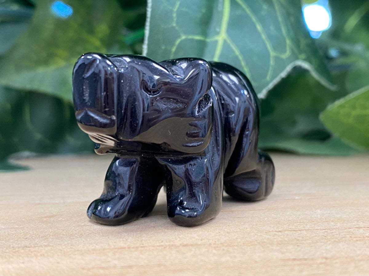 Obsidian Bear Carving