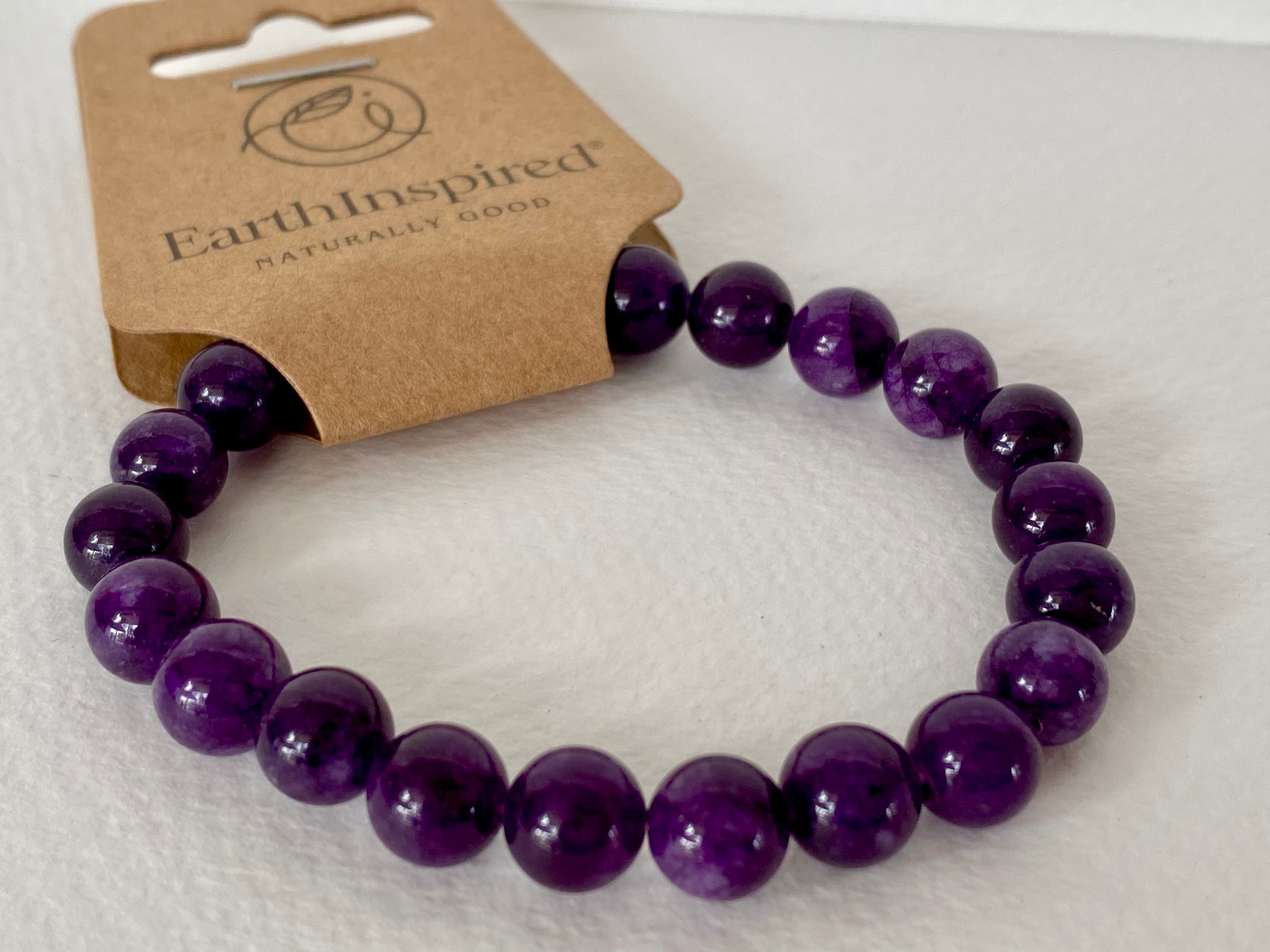 Amethyst Bead Bracelet 8mm Earth Inspired