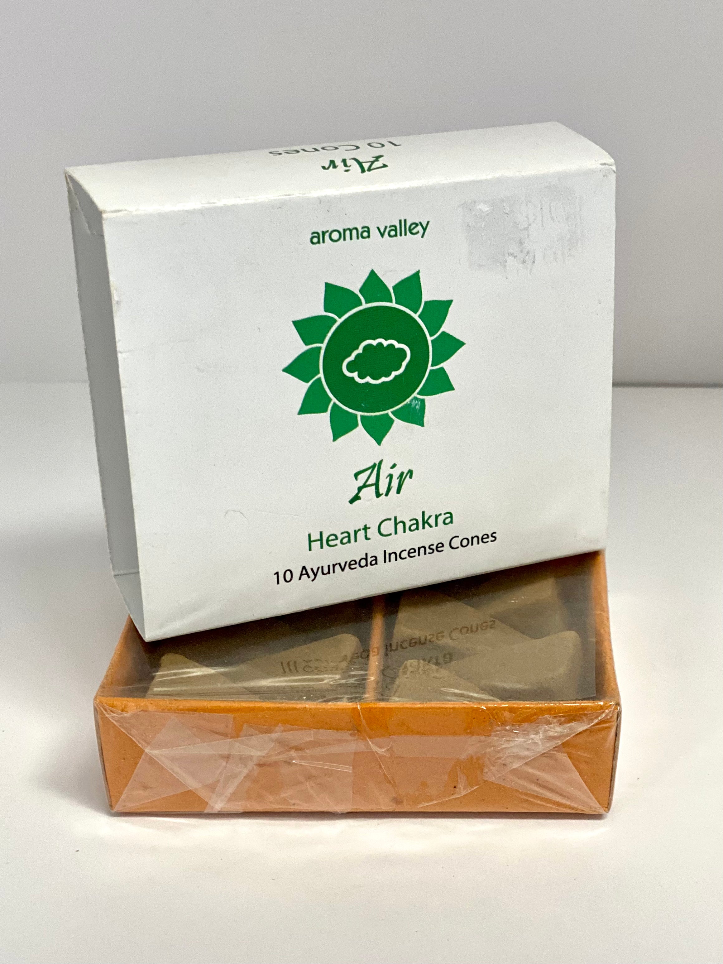 Aroma Valley Air (heart chakra) incense cones