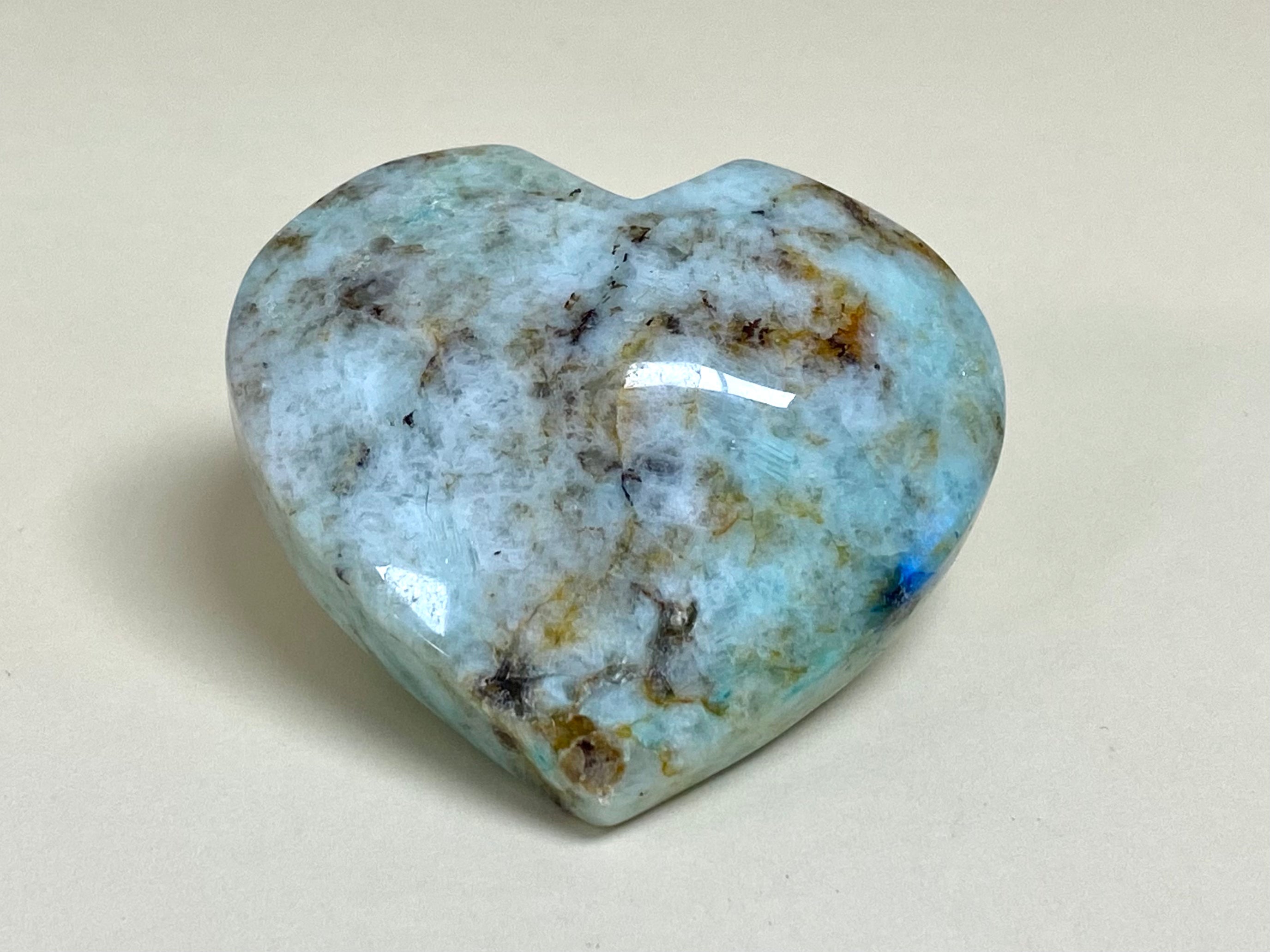 Chrysocolla and Azurite Heart