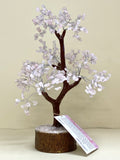 Rose Quartz Crystal Tree Neem Base 30 cm