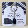 Natures Gift Jewelry Zodiac Keychain (Scorpio, Black Obsidan, Oct 23 - Nov 21)
