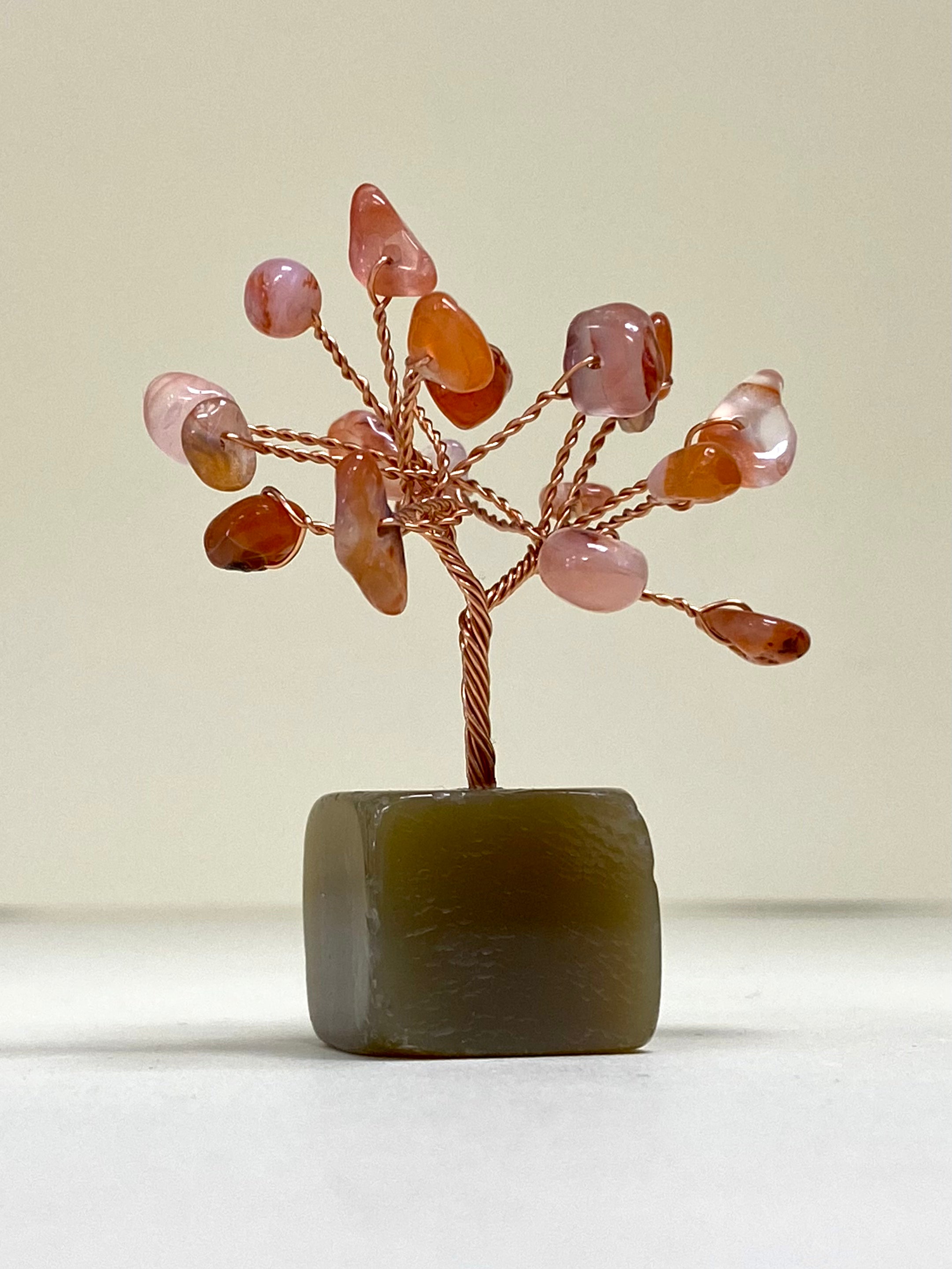 Carnelian Chip Tree on Agate Block