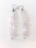 Rose Quartz Crystal Dangle Earrings