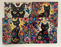 Floral Cat Ceramic Coasters set of 4