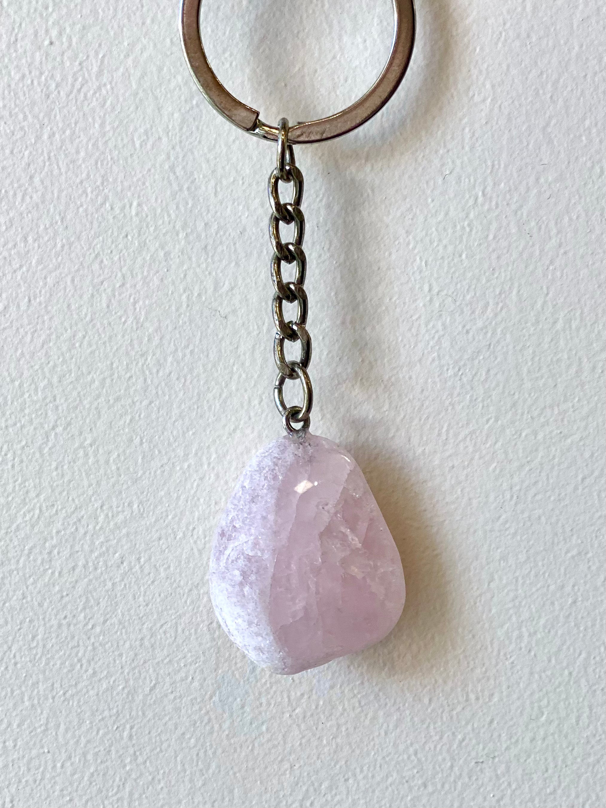 Seer Stone Keyring Rose Quartz