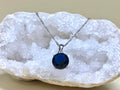 Blue glass stone (sapphire) on Silver Chain