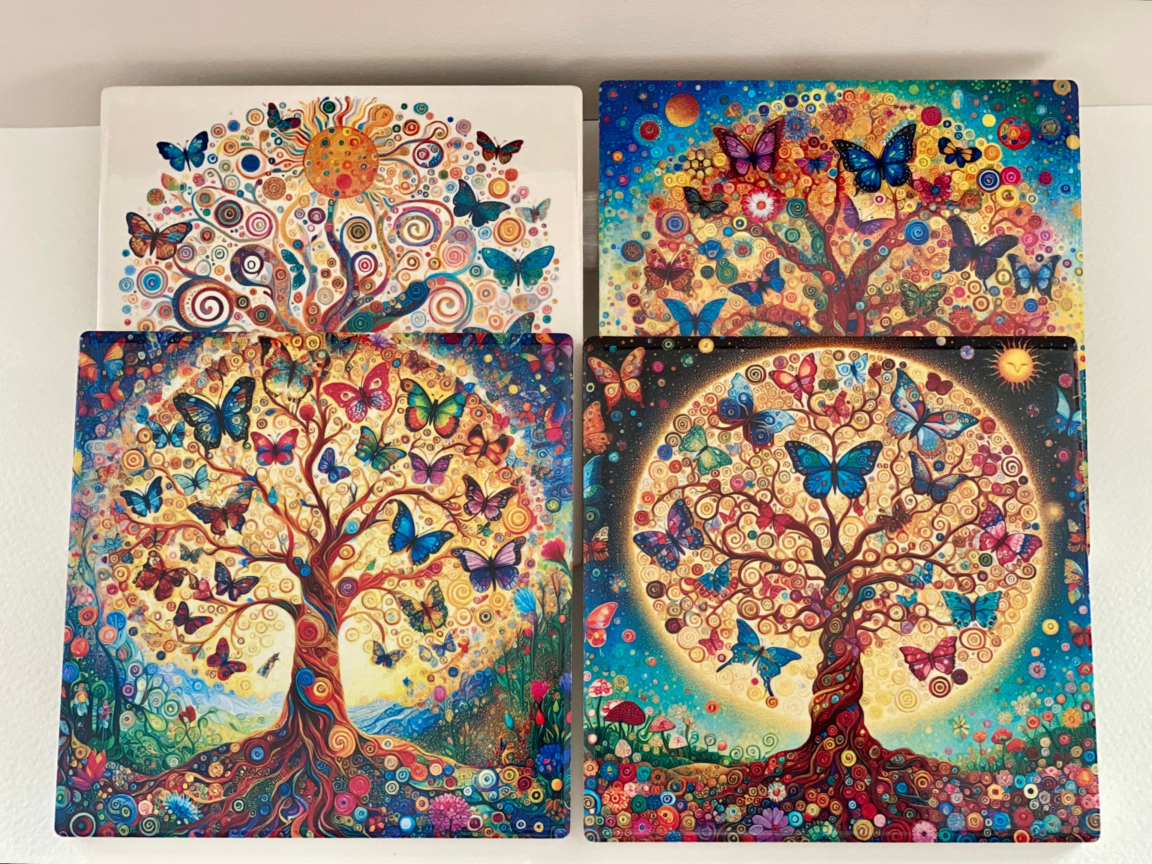 Tree of life coasters set of 4