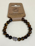 Tigers Eye Elephant 8mm Bead Bracelet