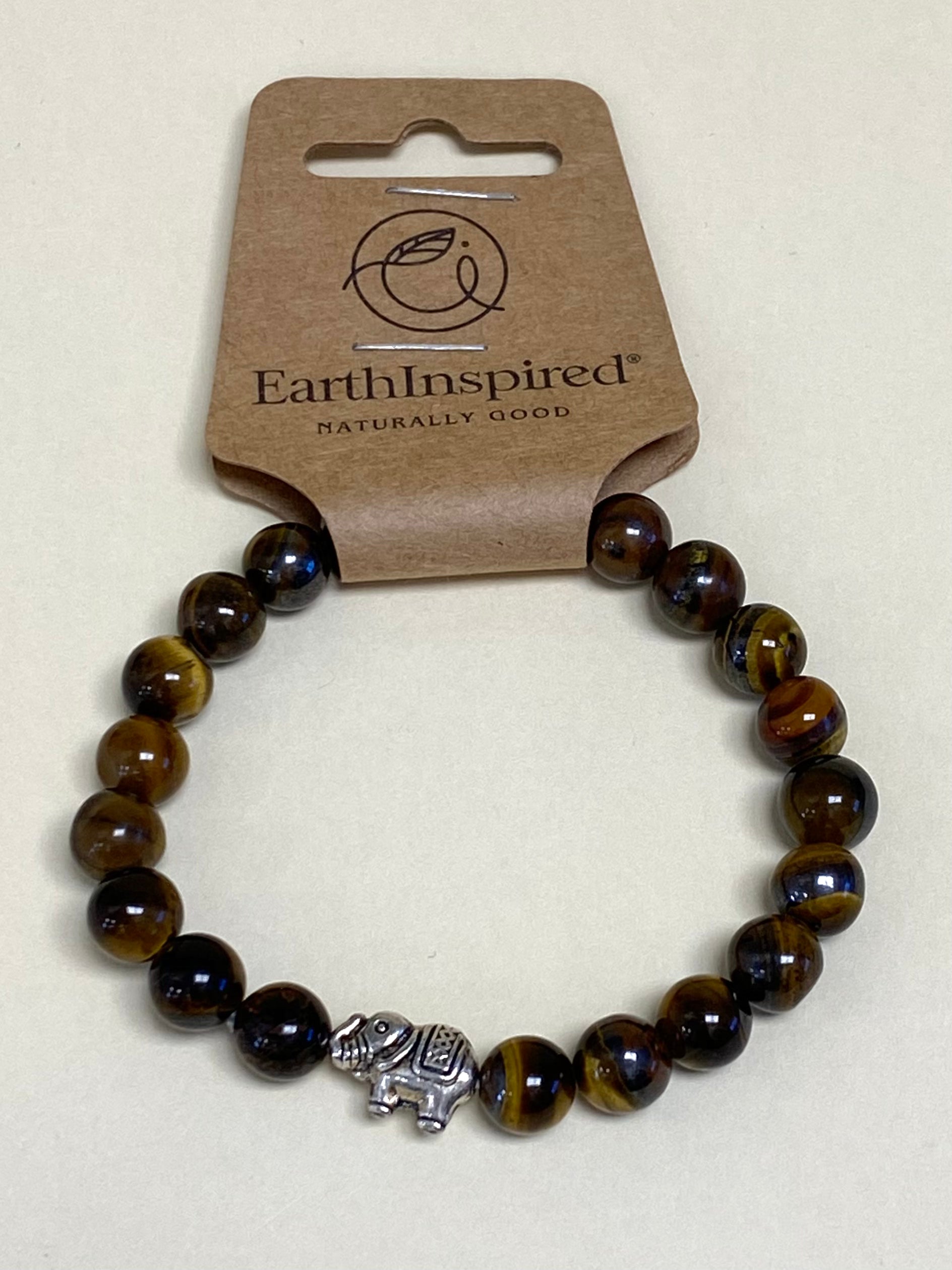 Tigers Eye Elephant 8mm Bead Bracelet