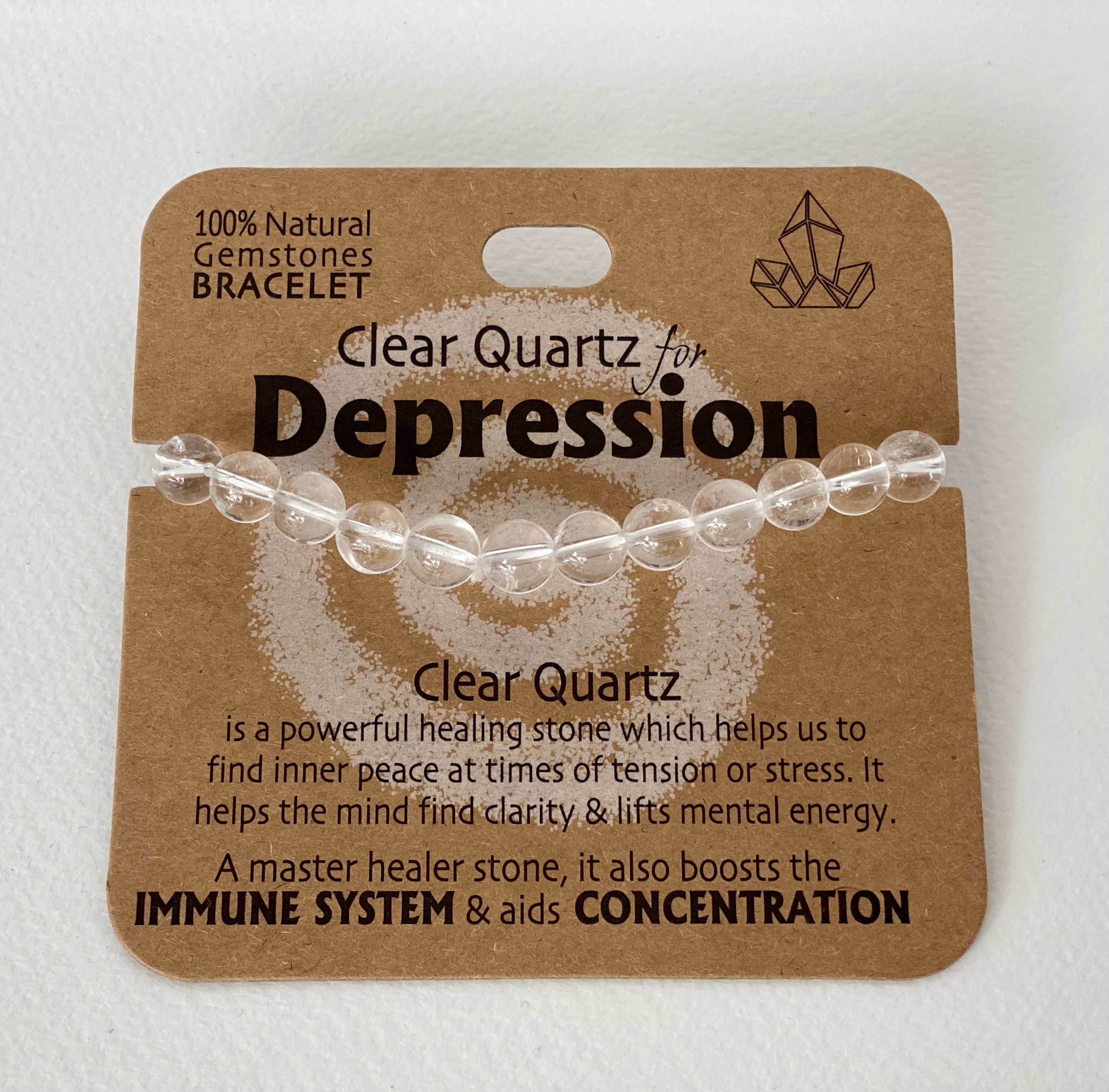 Depression Clear Quartz Natural Gemstone Bracelet