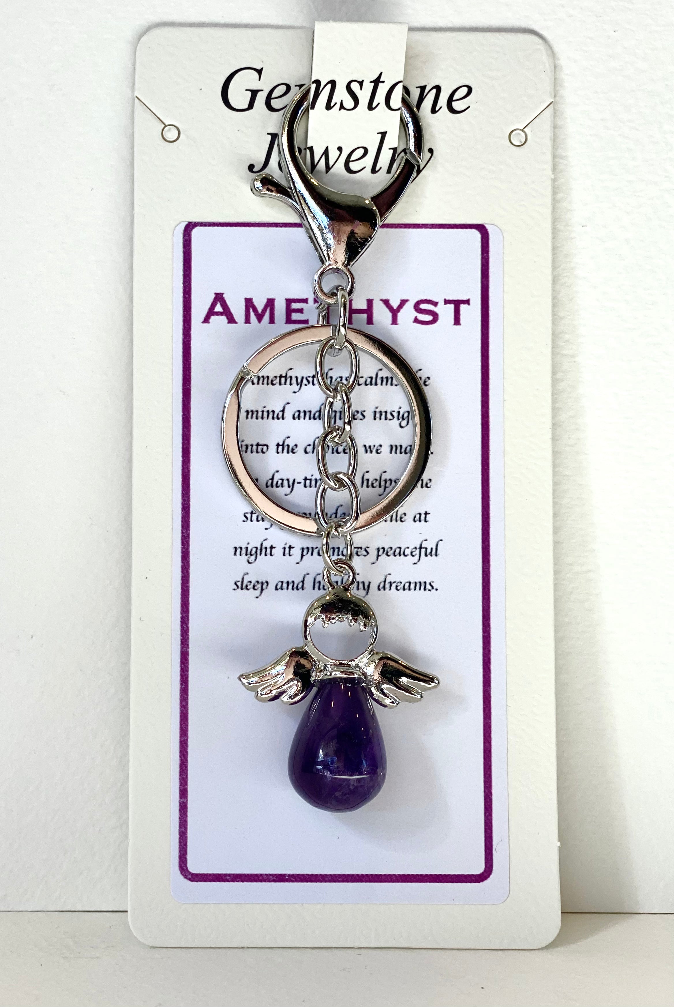 Keyring Angel Amethyst