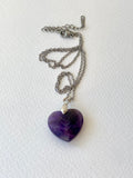 Amethyst Heart pendant necklace 20mm
