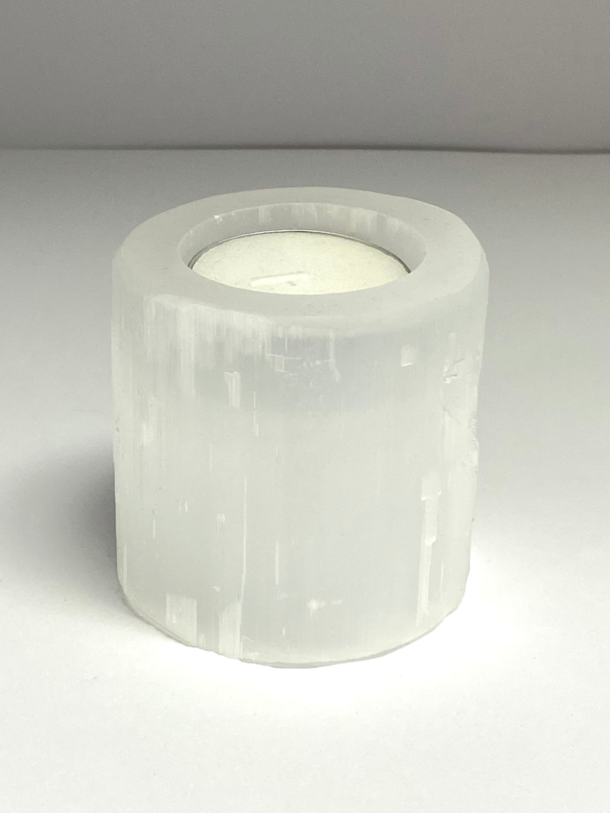 Selenite Candle Holder