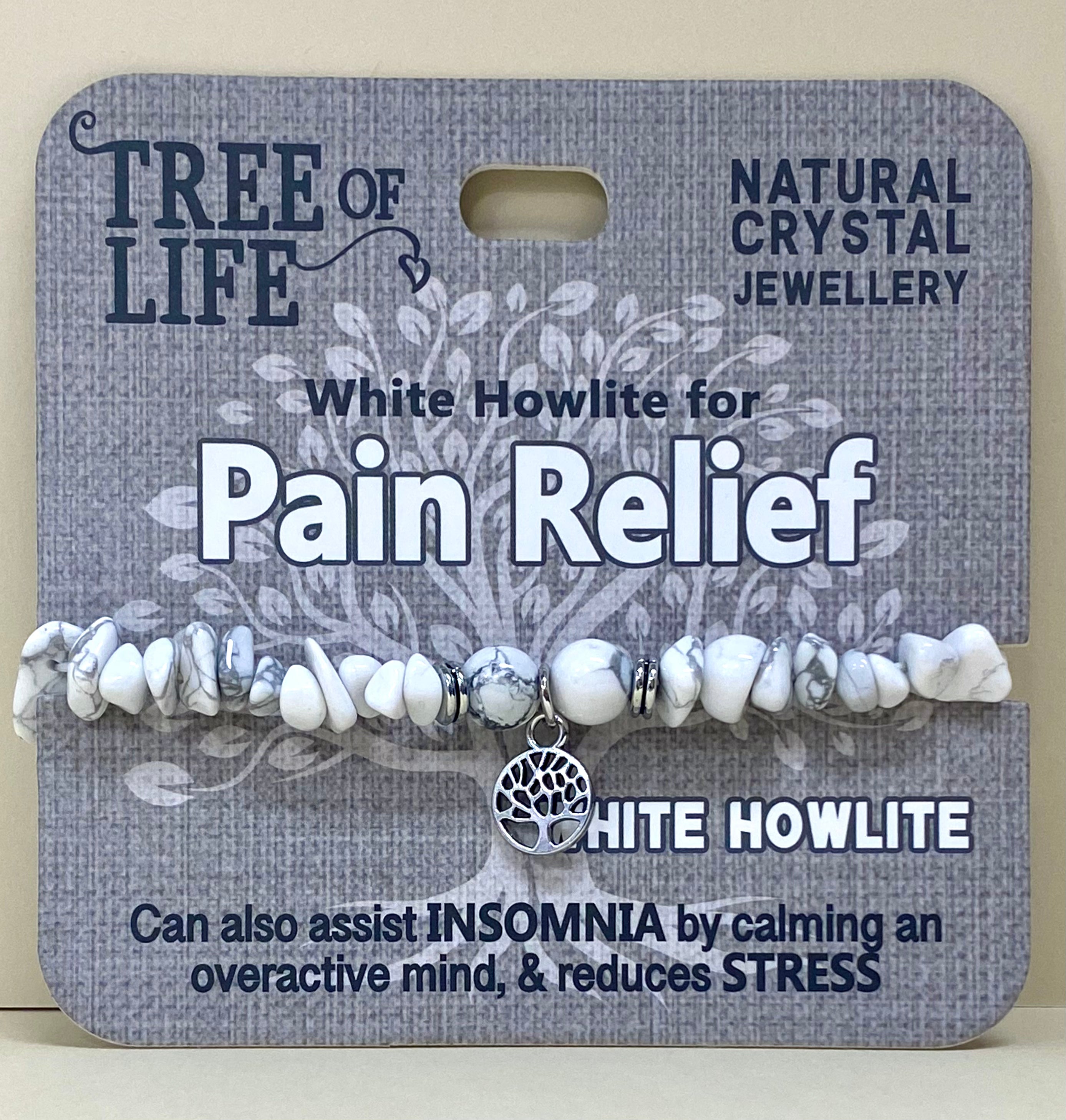 Howlite Chip Bracelet Pain Relief Tree of Life