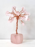 Rose Quartz Tree of Life on Rose Quartz Block