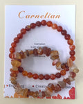 Carnelian chip and bead bracelets