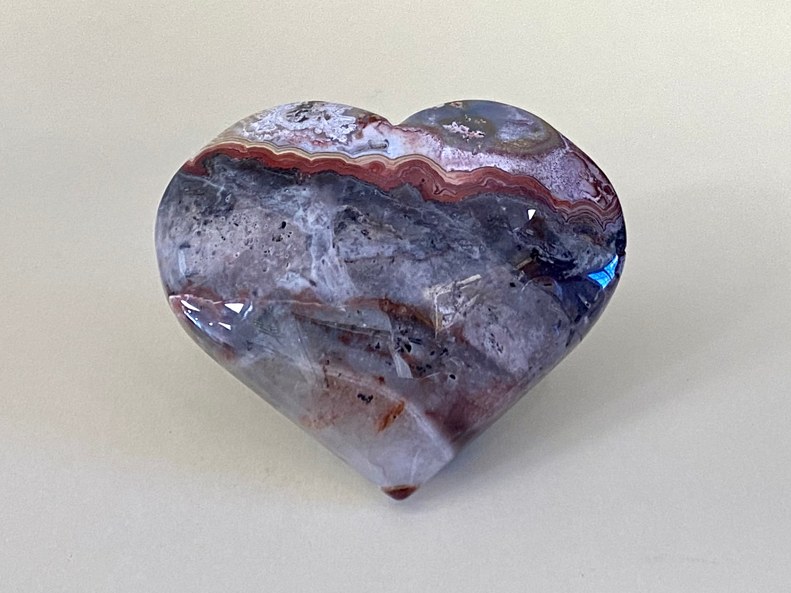 Mexican Crazy Lace Agate Heart Large