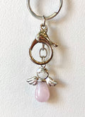 Keyring Angel Rose Quartz