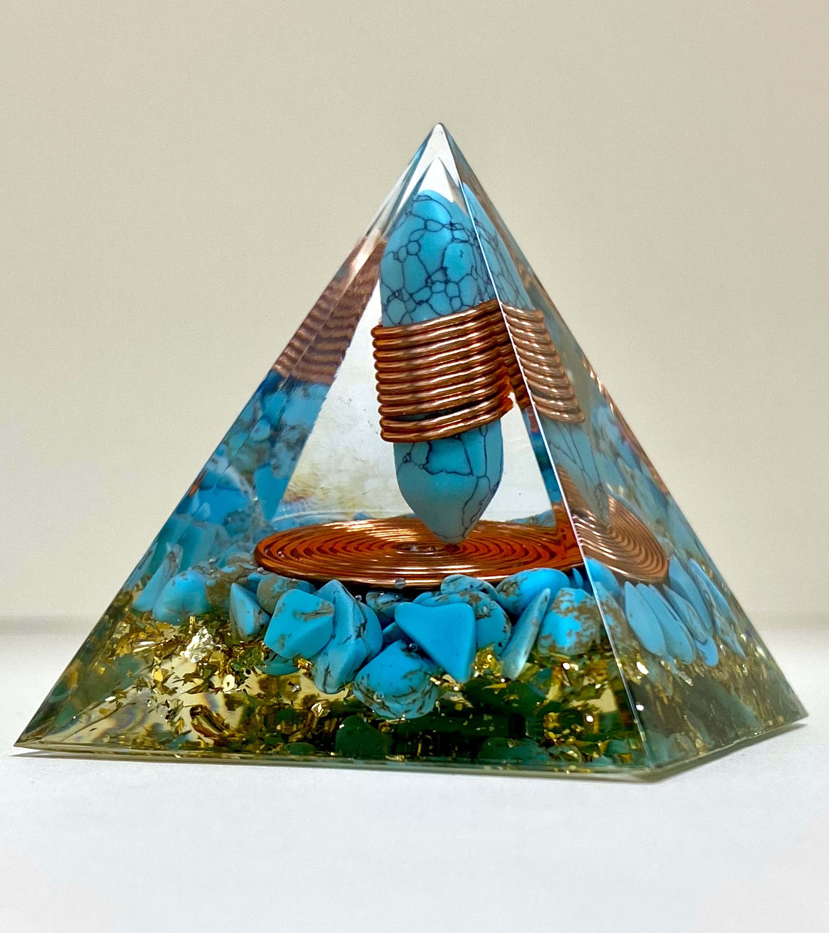 Turquoise Pyramid with Cooper Spiral and Turquoise Point Centre