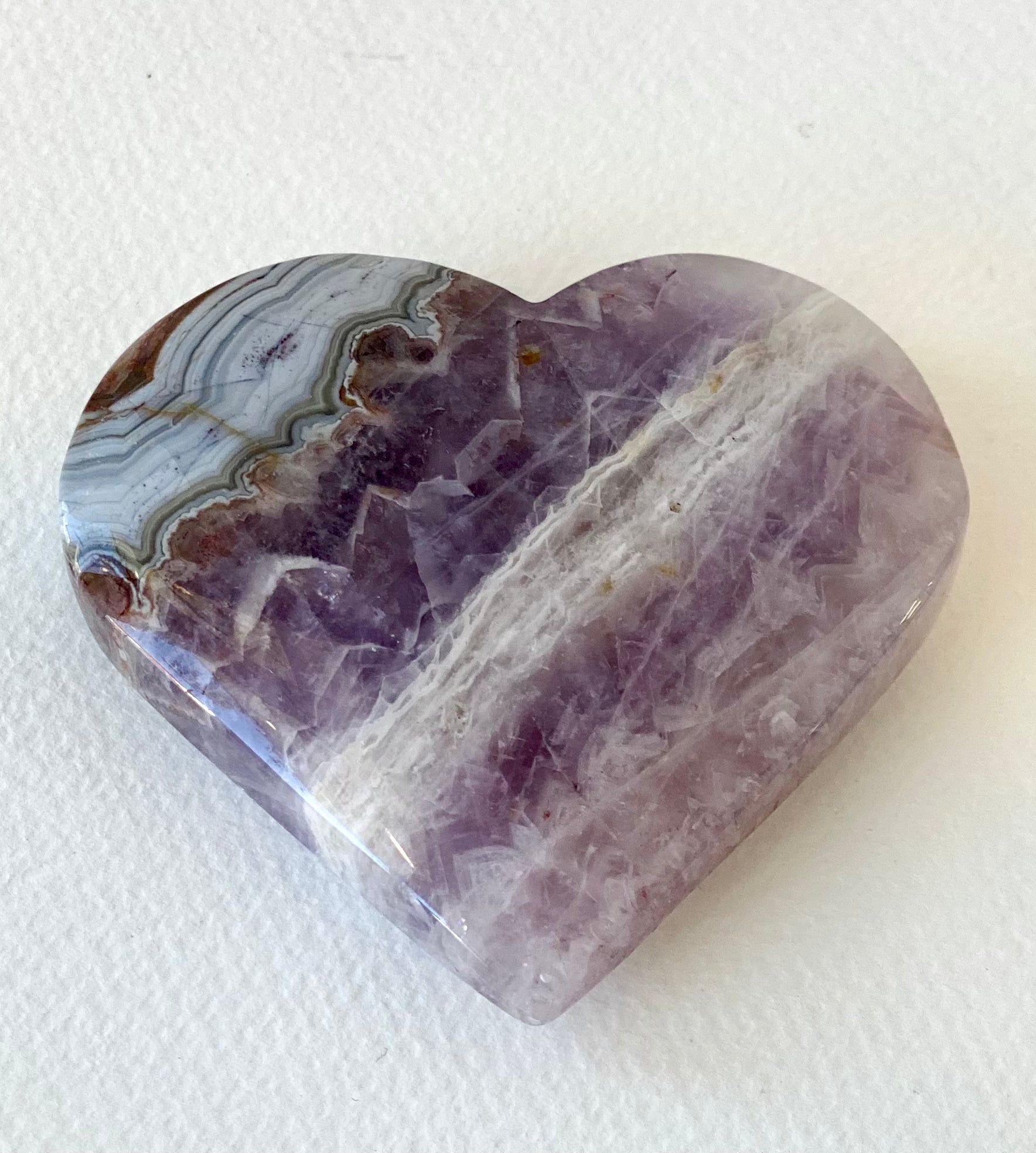 Amethyst Heart With Agate