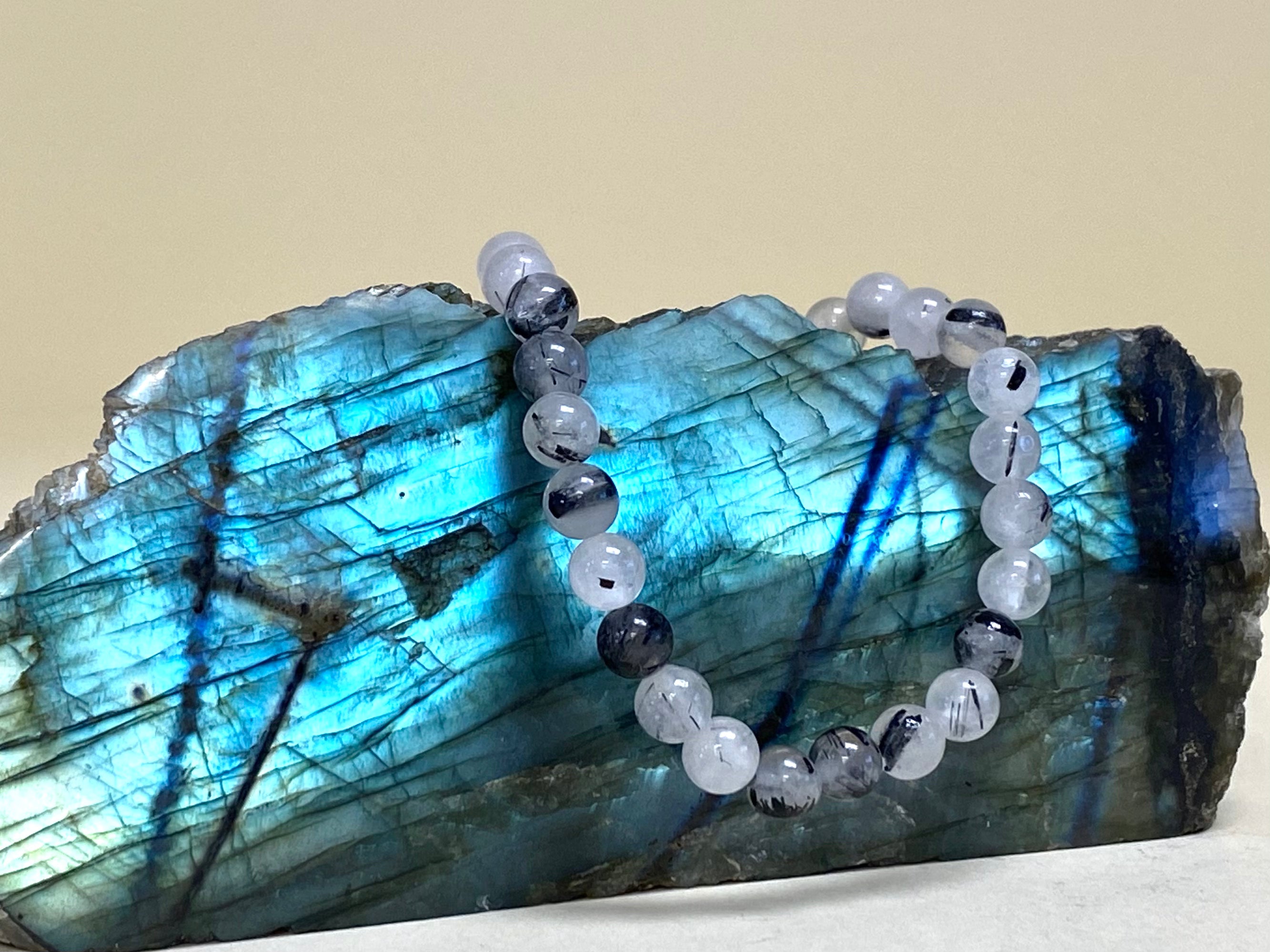 Rutilated Quartz 6mm Bead Bracelet