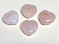 Rose Quartz hearts with words 4 variants